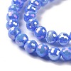 Electroplate Opaque Solid Color Glass Beads Strands GLAA-E036-10B-4