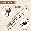 1Pc West Cowboy Hat Tibetan Style Alloy Pendant Black PU Leather Cord Bolo Tie Lariat Necklaces NJEW-GF0001-24B-2