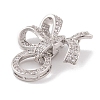 Rack Plating Brass Micro Pave Clear Cubic Zirconia Fold Over Clasps KK-K367-12P-2