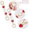 WADORN 1 Set Alloy Enamel Heart Link Bag Handle Extenders FIND-WR0006-47B-3