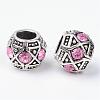 Alloy Rhinestone Rondelle Large Hole European Beads MPDL-R036-80F-1
