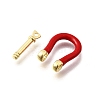 Brass Enamel D-Ring Anchor Shackle Clasps KK-P201-01G-J-2