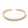 Lip Brass Micro Pave Clear Cubic Zirconia Open Cuff Bangles for Women BJEW-Z061-03G-2