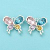Alloy with Colorful Glass Pendants FIND-G062-09MS-2
