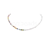 Glass Seed Bead & ABS Plastic Imitation Pearl Beaded Necklaces for Women NJEW-JN04264-4