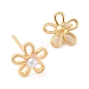 Rack Plating Brass Studs Earrings for Women EJEW-G394-42G-2