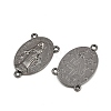 Holy Oval Carved Virgin Mary Tibetan Style Alloy Chandelier Component Links TIBEP-LF0961YKG-B-LF-1