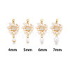 Brass Micro Pave Cubic Zirconia and Enamel Cup Pearl Peg Bails Pin Pendants KK-T079-48G-3