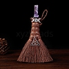 Natural Amethyst Witch Brooms Pendant Decorations PW-WG0D0C3-09-1