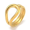 Ion Plating(IP) 304 Stainless Steel Open Cuff Ring for Women RJEW-A043-23G-1