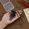 Vintage Alloy Flat Round Hollow Pocket Watch with Brass Curb Chain AJEW-PH0007-68AB-3
