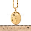 304 Stainless Steel Embossed Virgin Mary Pendant Rope Chain Necklaces NJEW-S387-08G-5