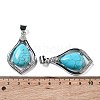 Synthetic Turquoise Teardrop Pendants G-A093-01P-03-3