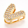 Brass Micro Pave Cubic Zirconia Charms KK-N254-217G-V-2