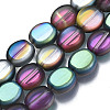 Electroplate Transparent Glass Beads Strands EGLA-Q124-001-E01-1