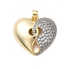 Brass Micro Pave Clear Cubic Zirconia Pendants KK-H519-14B-GP-1