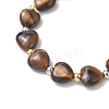 Electroplate Non-magnetic Synthetic Hematite & Natural Gemstone Heart Beads Stretch Bracelets for Women BJEW-JB13447-4