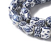 Handmade Blue and White Porcelain Ceramic Beads Strands PORC-L018-03A-3