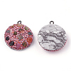 Polymer Clay Rhinestone Pendants RB-S056-10G-1