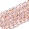 Electroplate Transparent Glass Beads Strands EGLA-A035-T6mm-L20-1
