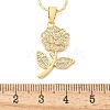 Brass Micro Pave Clear Cubic Zirconia Pendant Necklaces for Women NJEW-M084-02G-01-3