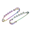 Ion Plating(IP) 304 Stainless Steel Safety Pins Brooch Findings STAS-K252-05C-RC-2