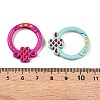 Spray Painted Alloy Spring Ring Clasps PALLOY-T090-02-3