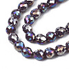 Electroplate Opaque Solid Color Glass Beads Strands EGLA-N002-26-A09-3