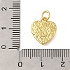 Texture Heart Rack Plating Brass Pendants Charms KK-I716-10G-3