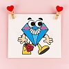 6 Styles Valentine's Day Themed Make-a-face Paper Stickers VALE-PW0001-109-5