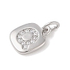 Rack Plating Brass Micro Pave CLear Cubic Zirconia Charms KK-E110-14P-Q-2