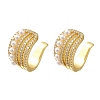 Rack Plating Brass Micro Pave Cubic Zirconia Cuff Earrings EJEW-H143-29G-4