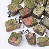 Natural Unakite Pendants G-Q996-23-1