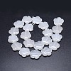 Natural White Jade Flower Bead Strands G-M206-12A-2