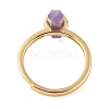 Double Pointed Hexagonal Prism Natural Amethyst Adjustable Rings for Women RJEW-G327-01G-10-3