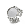 304 Stainless Steel Cuff Ring Components SA-CBA37BC-17D-P-1