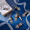 SUPERFINDINGS 6Pcs Natural Gemstone Keychain KEYC-FH0001-14-2