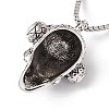 Alloy Skull with Headset Pendant Necklace with 201 Stainless Steel Box Chains NJEW-E016-04AS-3