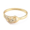 Cubic Zirconia Leopard Hinged Bangle BJEW-A123-21G-1