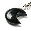 Reiki Natural Obsidian Moon Pendant Keychains KEYC-P015-01P-10-2