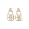 Brass Micro Pave Clear Cubic Zirconia Pendants KK-K351-36G-1