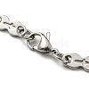 Two Tone 304 Stainless Steel Oval & Cross Link Chain Bracelet BJEW-B078-43BP-3