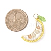 Round Glass Seed Beaded Fruit Pendants PALLOY-MZ00864-04-2