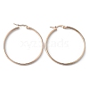 304 Titanium Steel Flat Big Hoop Earrings for Women EJEW-TAC0017-04RG-1