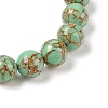 Synthetic Turquoise(Dyed) Round Beaded Stretch Bracelets G-U005-01B-07-2