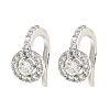 Rack Plating Brass Micro Pave Clear Cubic Zirconia Dangle Earring EJEW-C102-36P-1