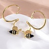 Brass Bees Stud Earrings EJEW-C130-03G-2