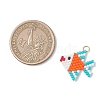 Glass Seed Beaded Fish Pendants PALLOY-MZ01219-02-2