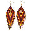 Bohemian Beach Style Handmade Tassel Seed Beaded Dangle Earrings for Women ZB5578-1