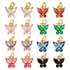 DICOSMETIC 16Pcs 8 Colors Rack Plating Brass Inlaid Cubic Zirconia Charms KK-DC0001-82-1